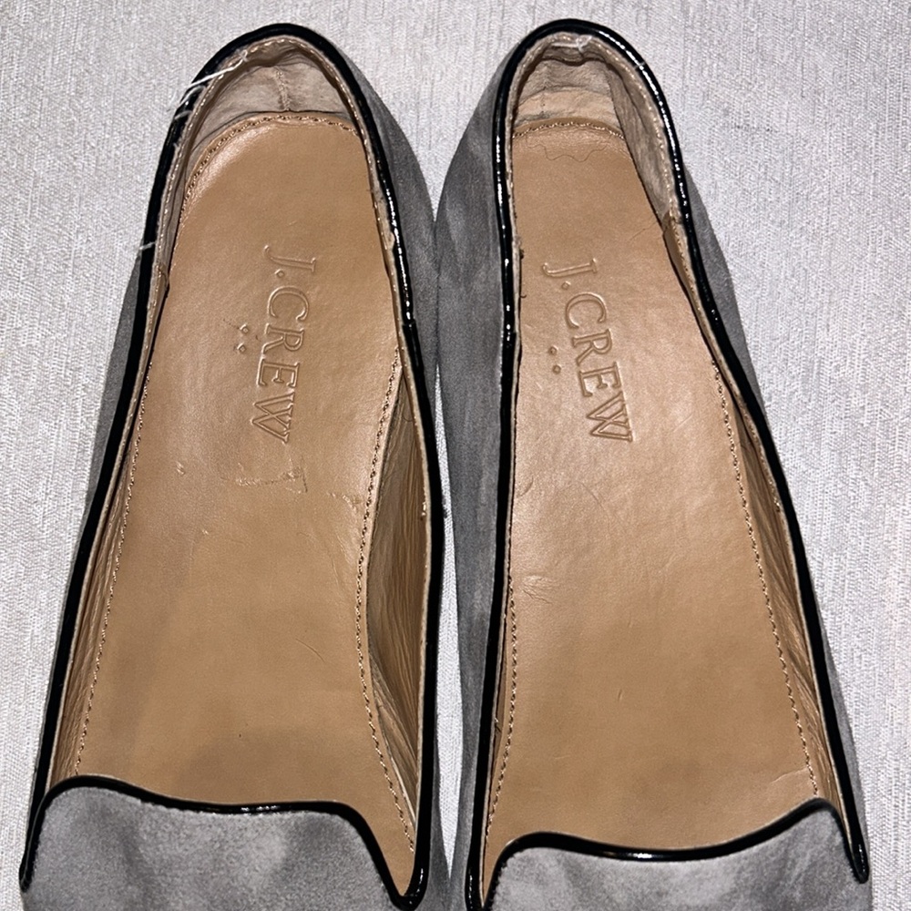 J.Crew ‘Addie’ Styled Women’s Gray Loafers Suede Slip On Flat Shoes Size 8 - Picture 6 of 14